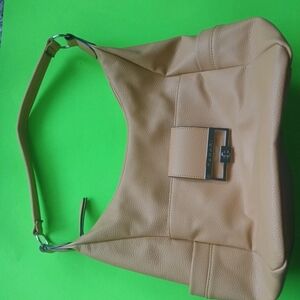 Tahari Tan Leather Shoulder Bag